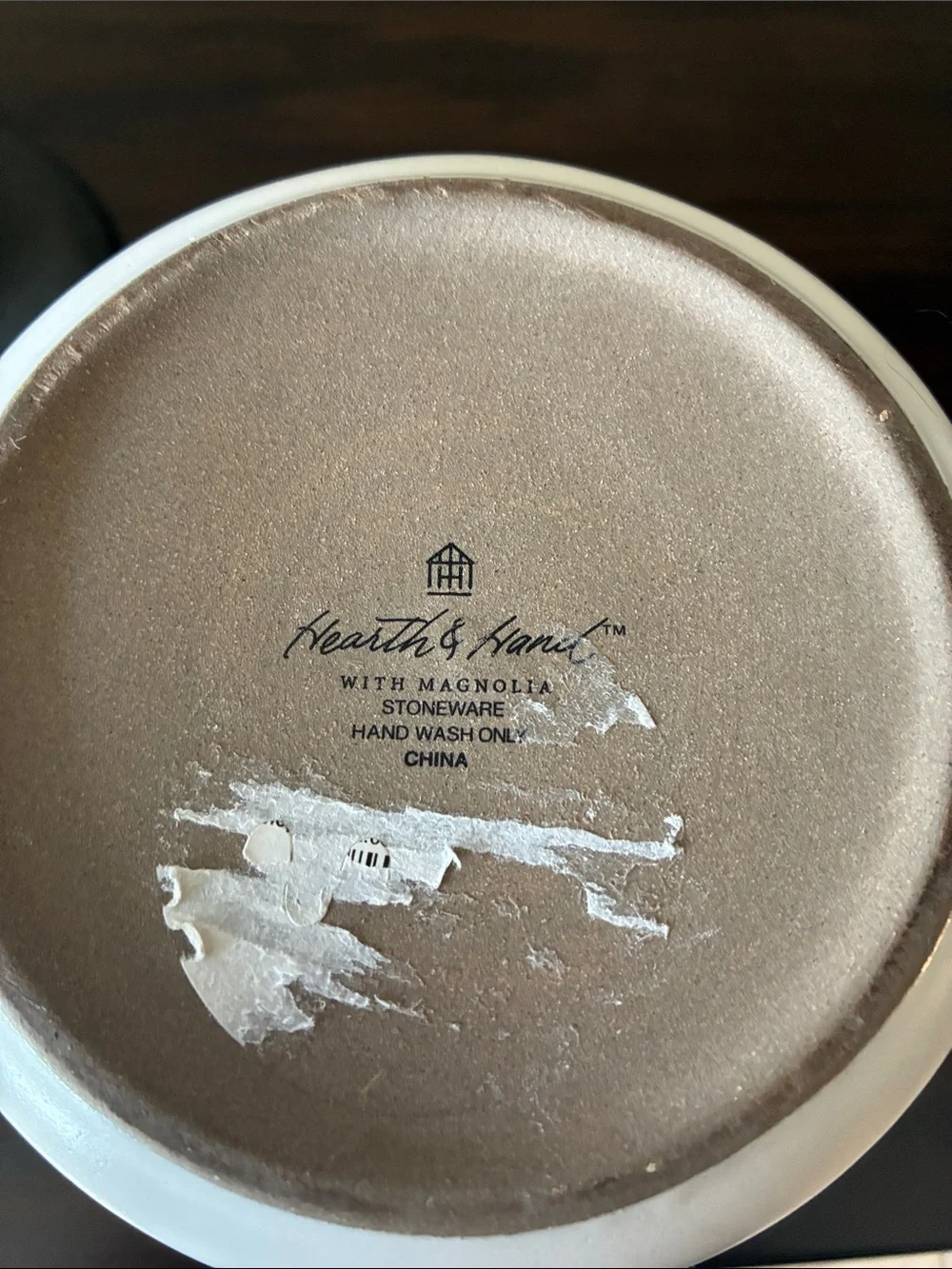 Hearth & Hand White Ceramic Coffee Canister with Wooden Lid and Spoon